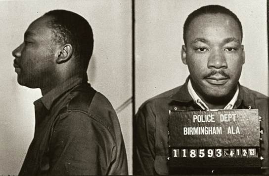 Dr. ML King Jr. mugshot from 1963 Birmingham arrest
